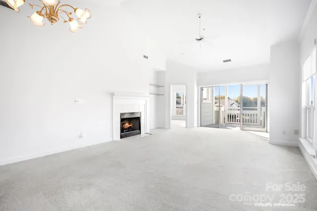 a hallway with cabinets