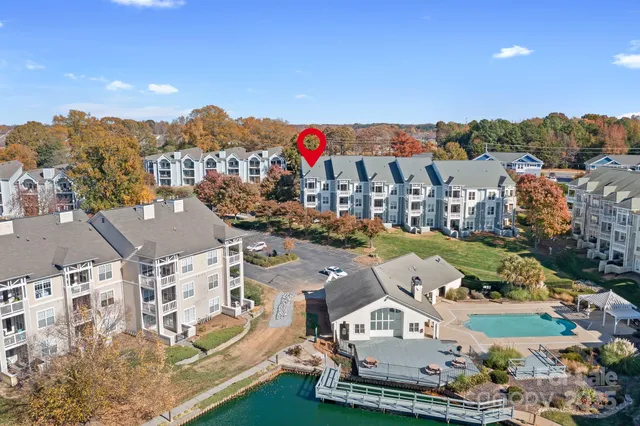 an aerial view of a house