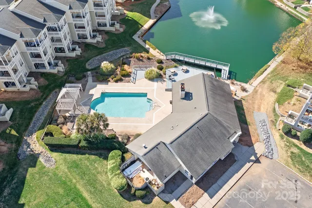 an aerial view of residential building with outdoor space