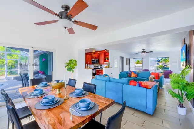 a living room with furniture and a couch