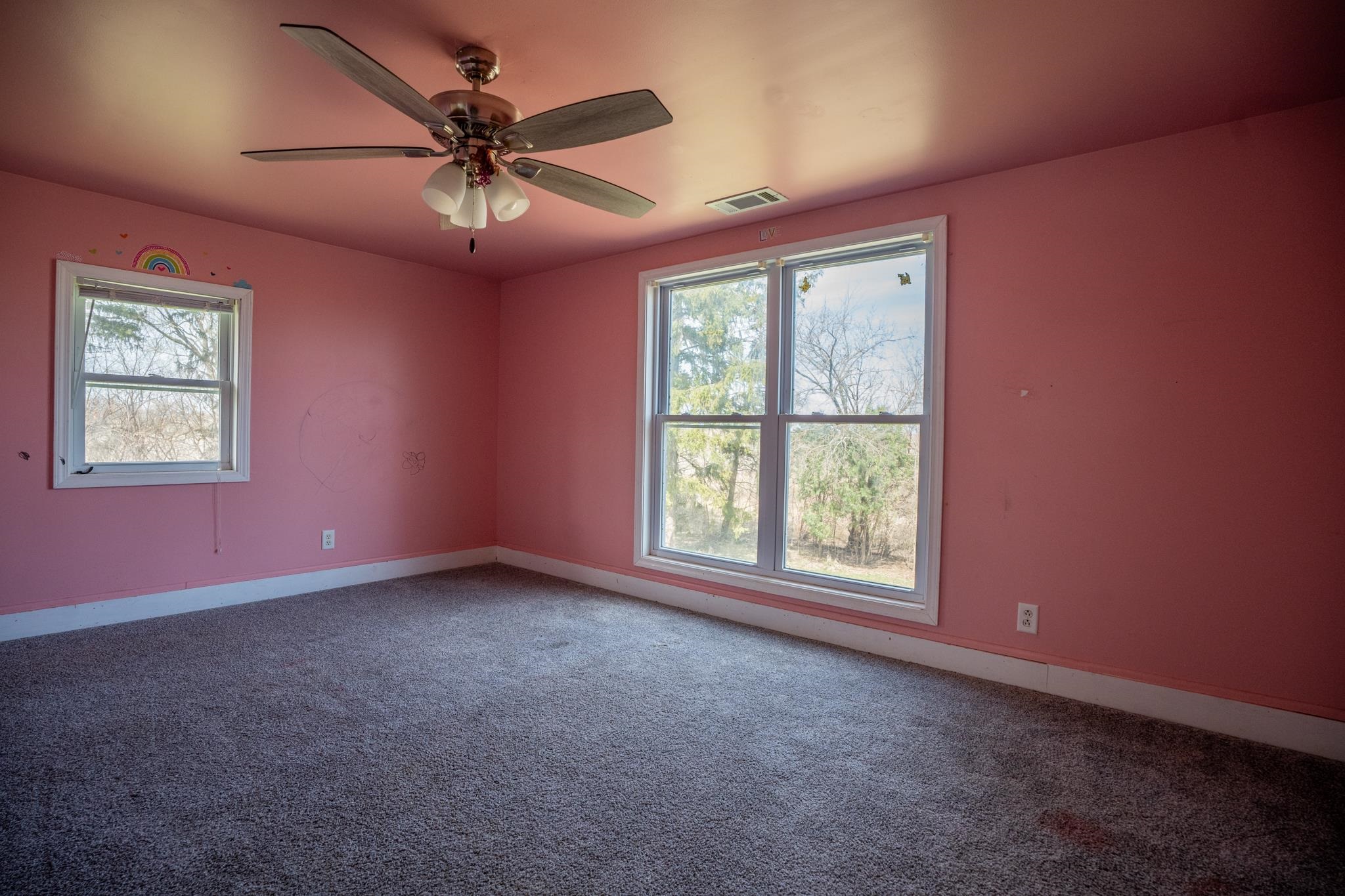 14189 East Dutch Road Rochelle, IL 61068 - Photo 28 of 65 an empty room with windows and ceiling fan
