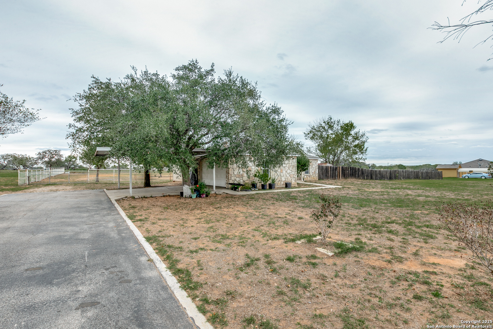 745 Cimarron Square Poteet, TX 78065 - Photo 27 of 33 a view of a yard with plants and trees beside of it
