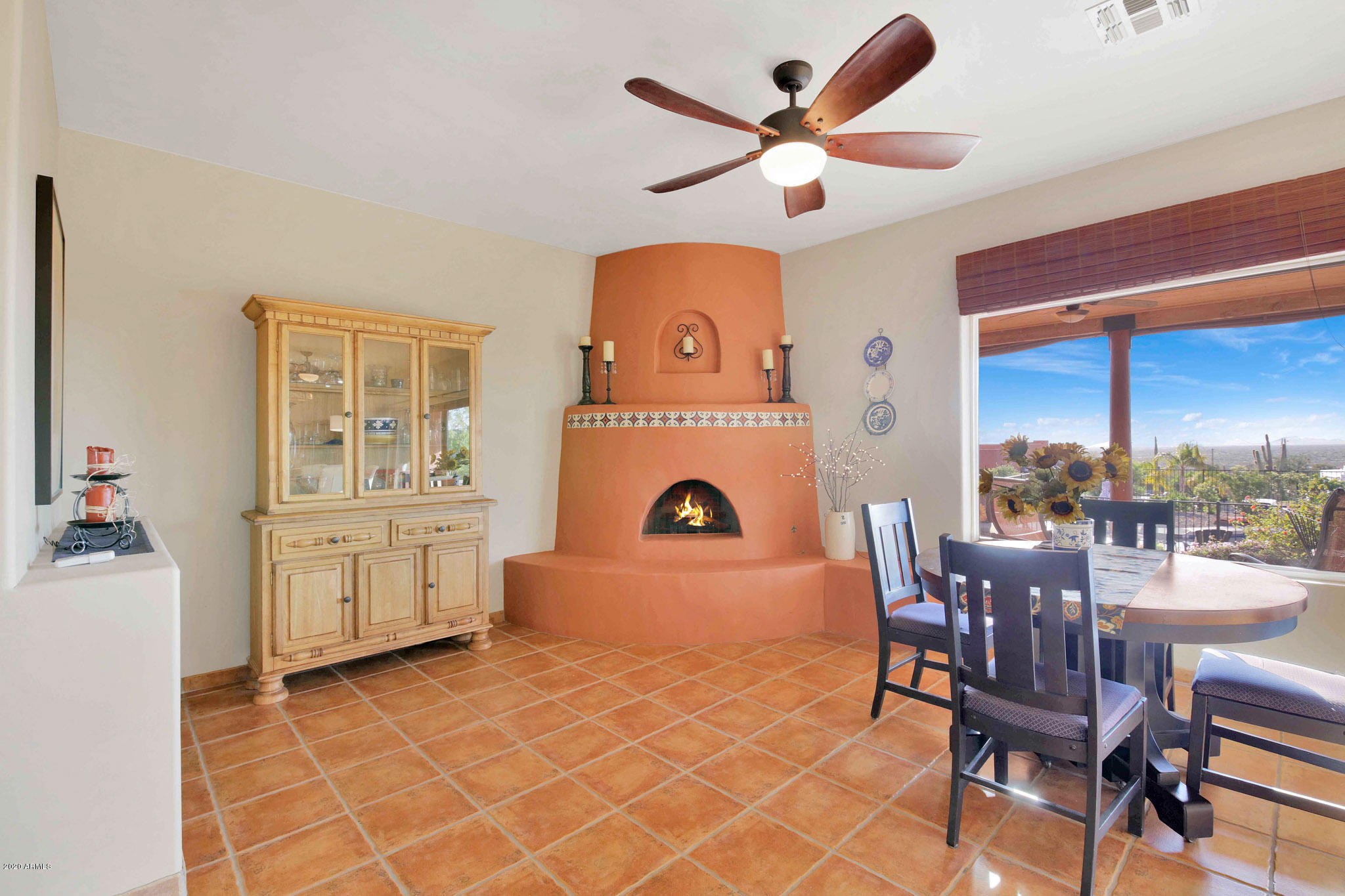 3044 North Prospectors Road Apache Junction, AZ 85119 - Photo 30 of 79 Beehive Fireplace in Dining Area