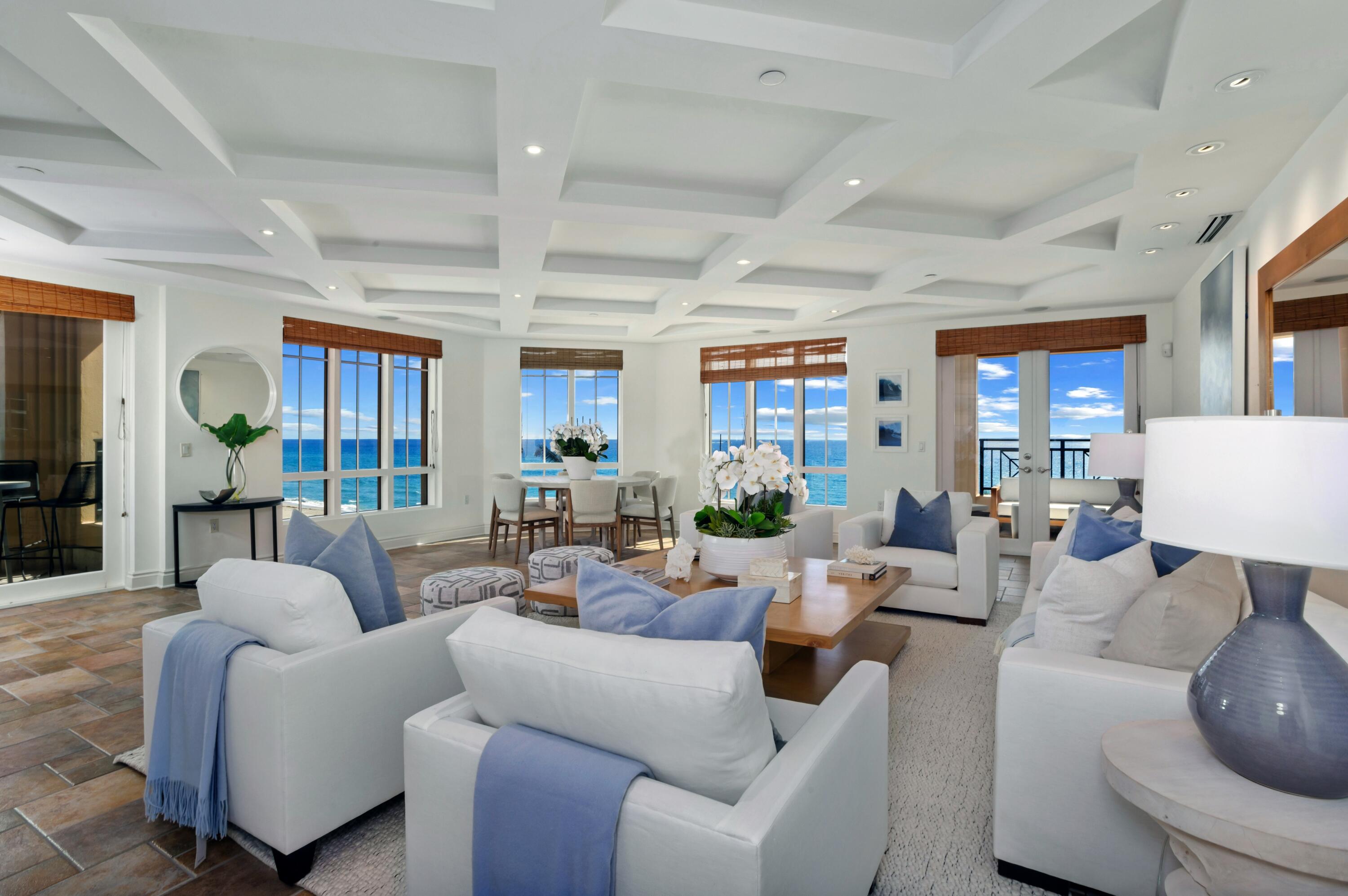 400 South Ocean Boulevard, Unit R12 Boca Raton, FL 33432 - Photo 7 of 41 OCEANFRONT LIVING ROOM