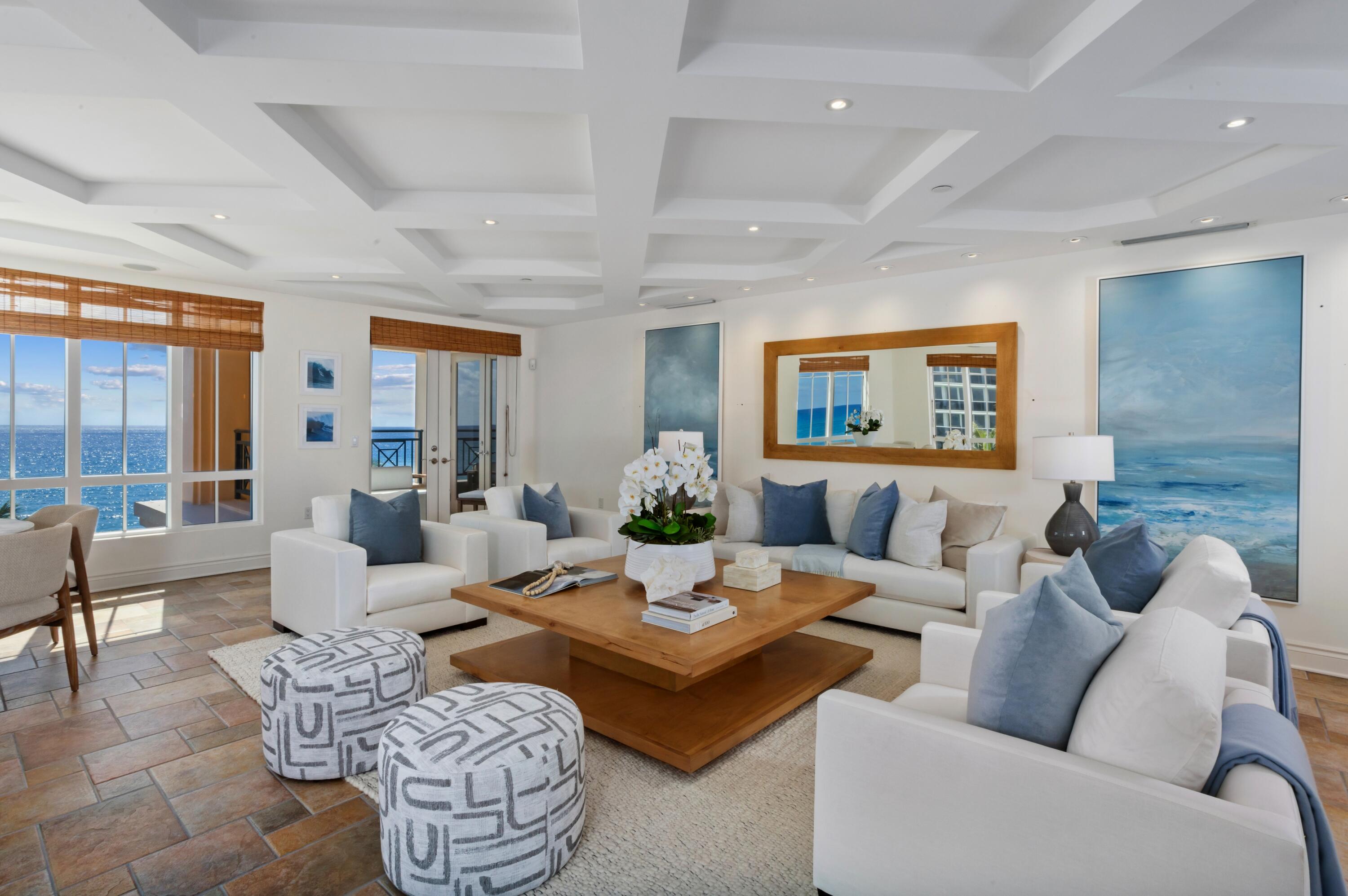 400 South Ocean Boulevard, Unit R12 Boca Raton, FL 33432 - Photo 8 of 41 OCEANFRONT LIVING ROOM