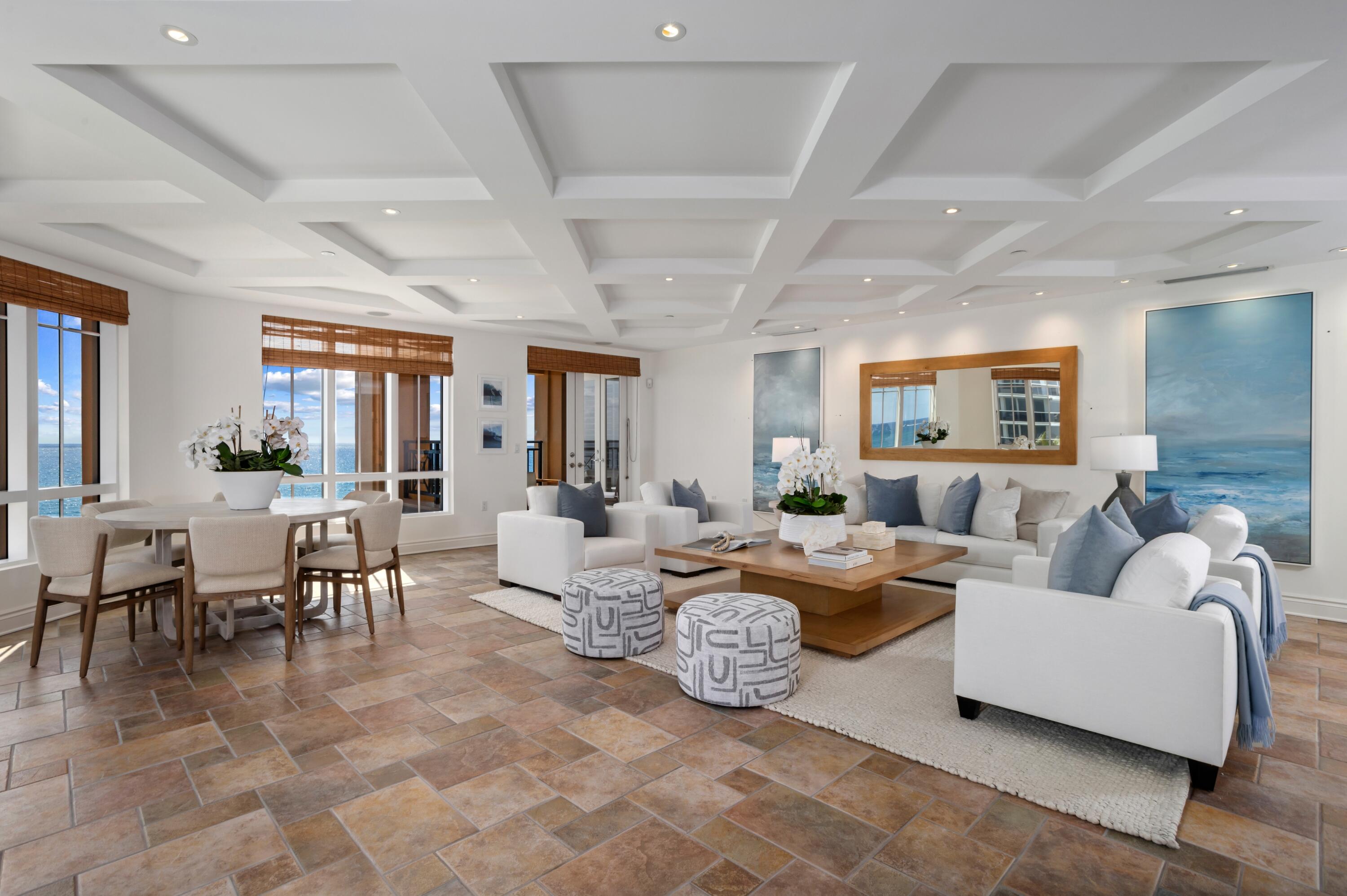 400 South Ocean Boulevard, Unit R12 Boca Raton, FL 33432 - Photo 10 of 41 OCEANFRONT LIVING ROOM