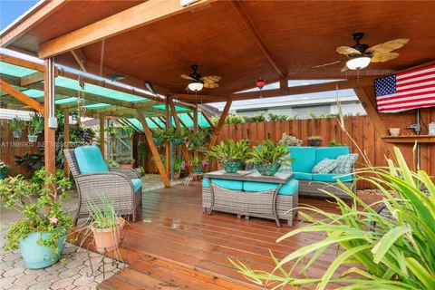 a outdoor view with a sitting space