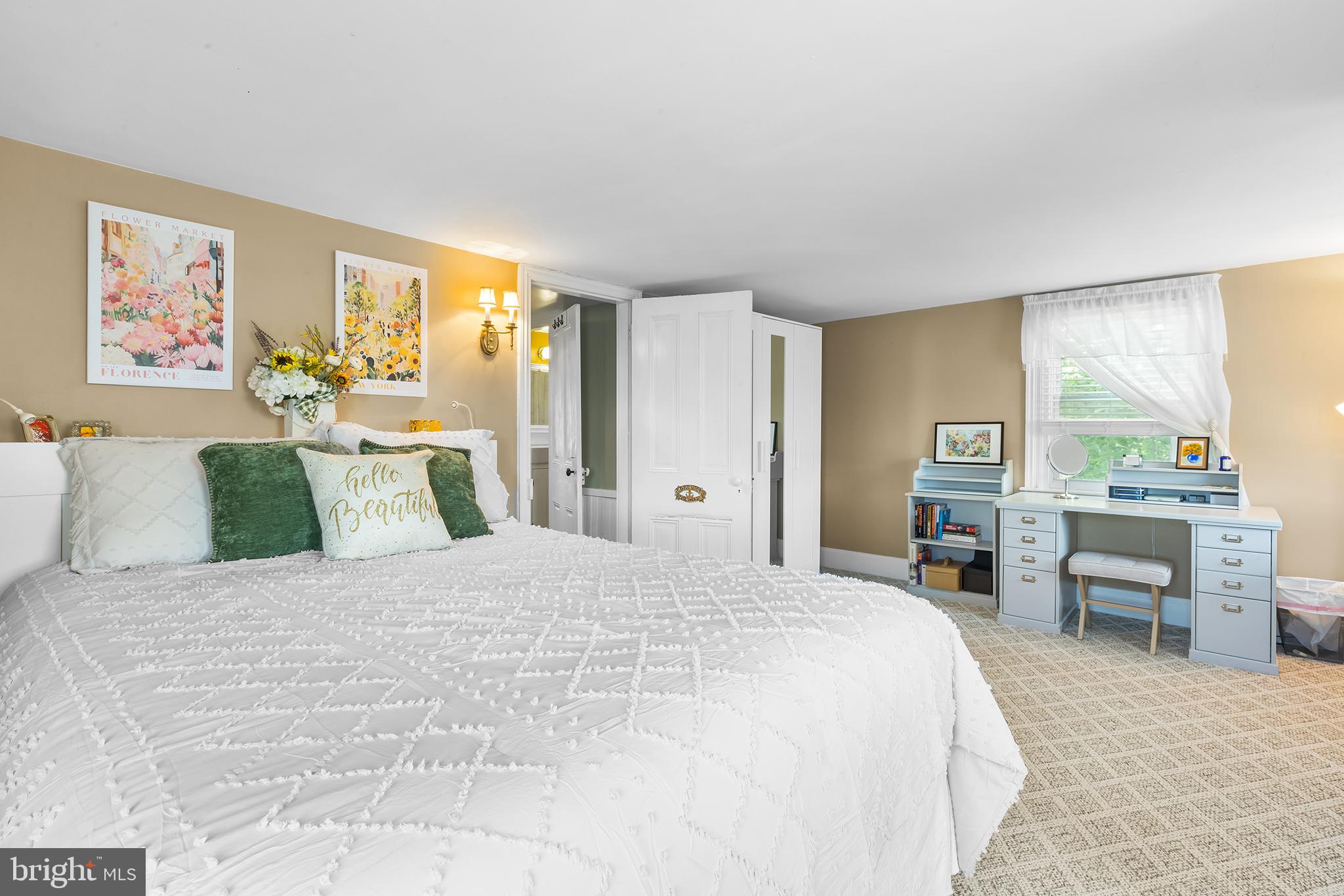 3047 Yellow Springs Road Malvern, PA 19355 - Photo 28 of 68 a bedroom with a large bed and a desk