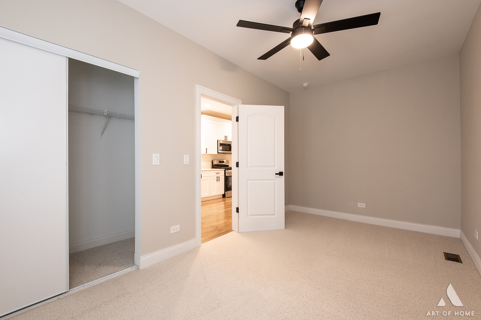 10229 South Aberdeen Street Chicago, IL 60643 - Photo 12 of 33 an empty room with closet and a ceiling fan