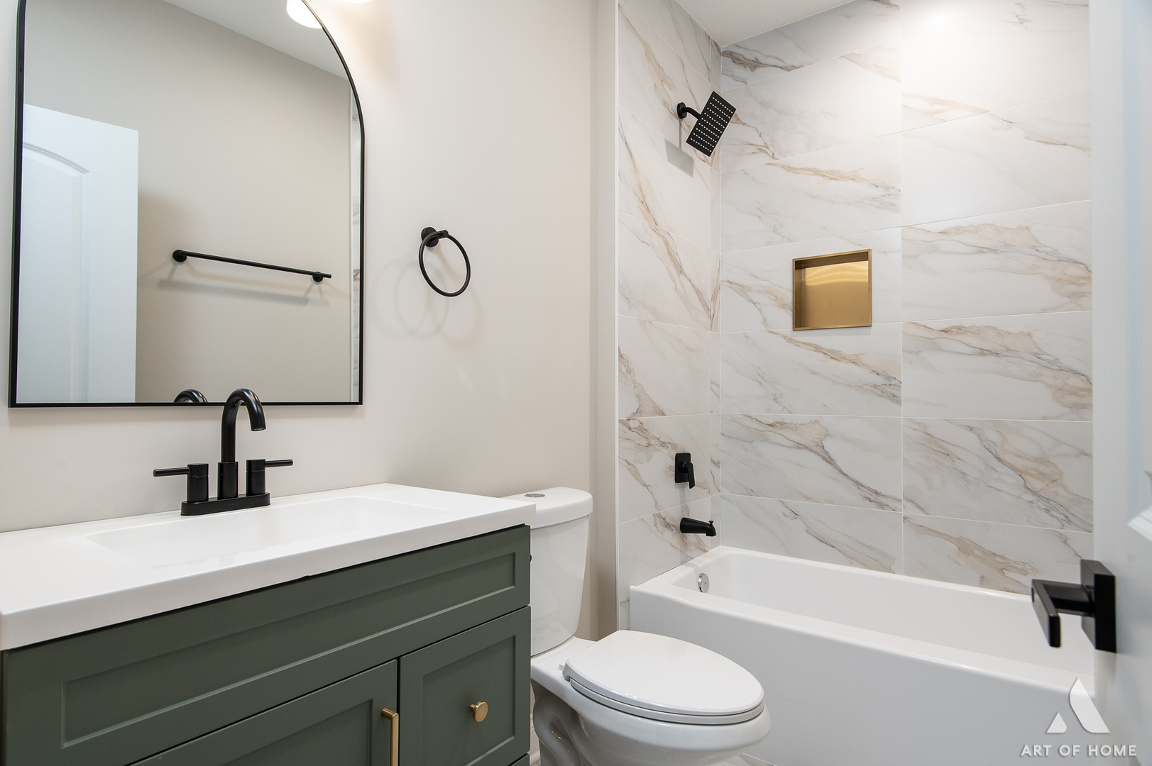 10229 South Aberdeen Street Chicago, IL 60643 - Photo 13 of 33 a bathroom with a sink a toilet a mirror and shower