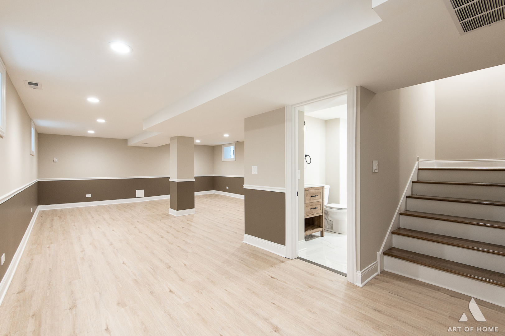10229 South Aberdeen Street Chicago, IL 60643 - Photo 18 of 33 a view of a kitchen with wooden floor and stairs