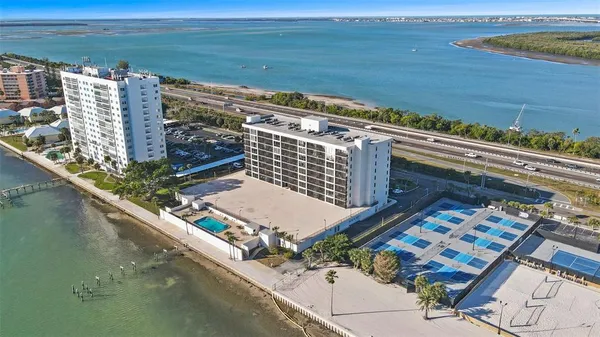 a view of a balcony with an ocean view