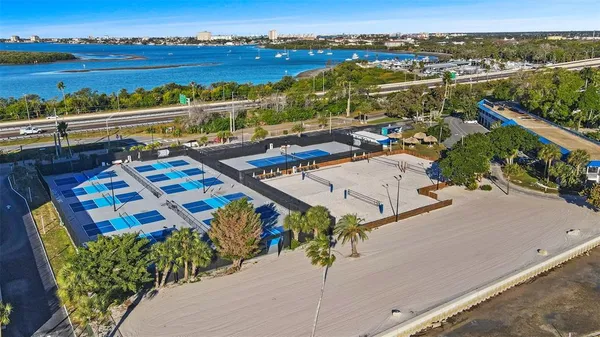 an aerial view of a city