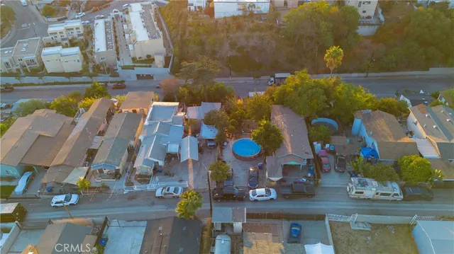 a view of swimming pool with outdoor seating