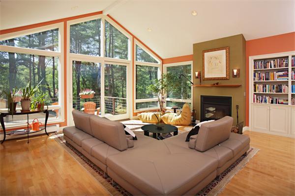 124 South Great Road Lincoln, MA 01773 - Photo 7 of 17 a living room with furniture large window and a fireplace