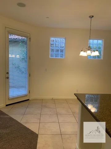a view of a livingroom with a chandelier