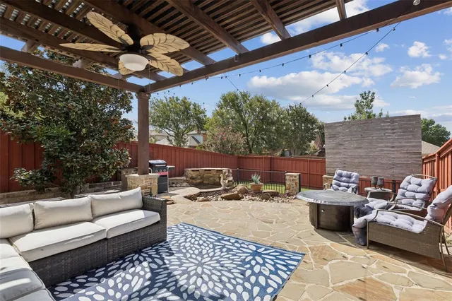 a outdoor space with patio furniture