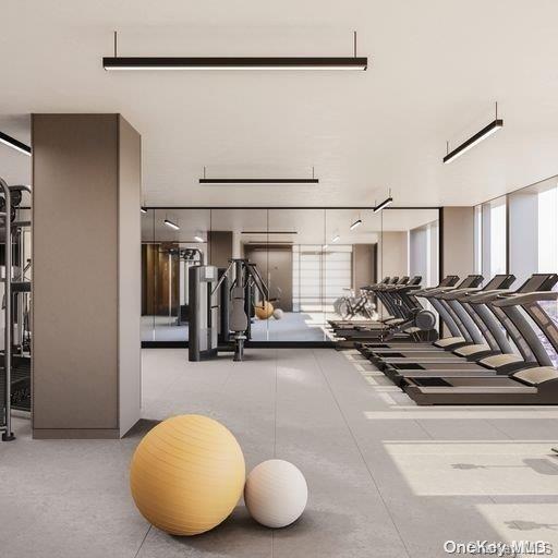131-02 40th Road, Unit 5G Queens, NY 11354 - Photo 23 of 32 a view of a room with gym equipment