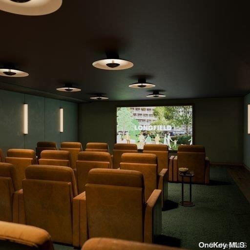 131-02 40th Road, Unit 5G Queens, NY 11354 - Photo 24 of 32 a media room with lots of chairs and a projector screen