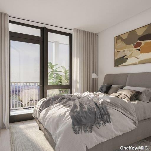 131-02 40th Road, Unit 5G Queens, NY 11354 - Photo 31 of 32 a bedroom with a large bed and a large window