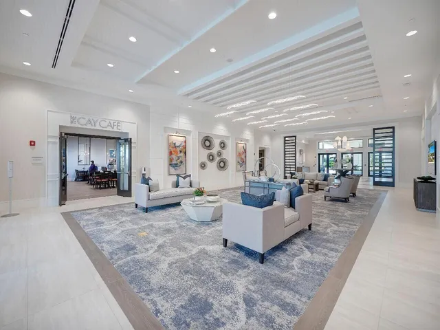 a view of a lake with a city