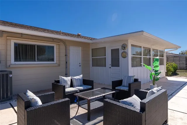 a outdoor living space with patio furniture
