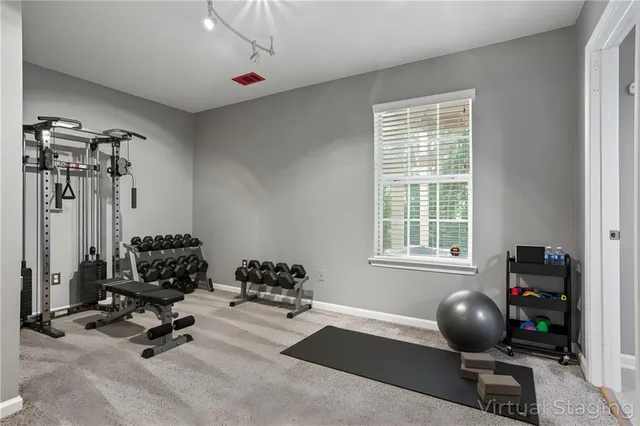 an empty room with windows