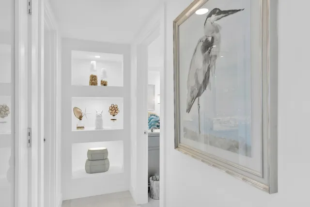 a front view of a building with outdoor space