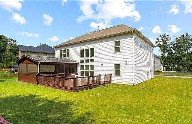 an aerial view of a house