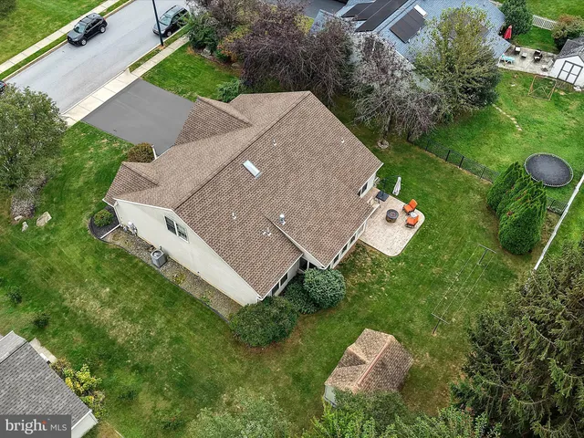 an aerial view of a house