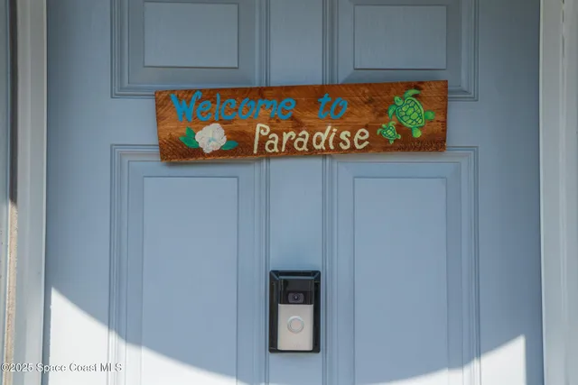 a close up of sign on wall