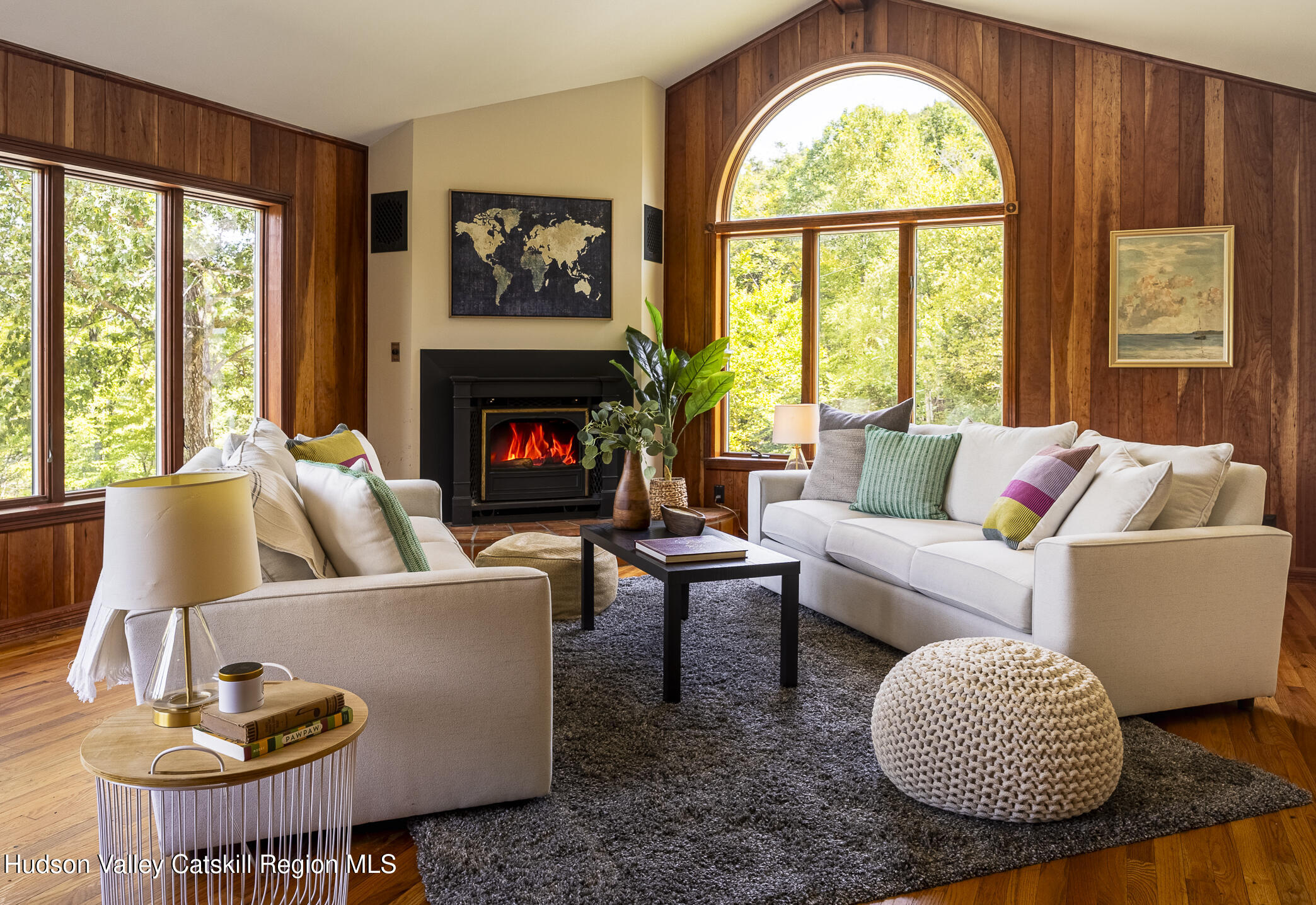 128 Newcut Road Woodstock, NY 12498 - Photo 13 of 51 a living room with furniture and a large window