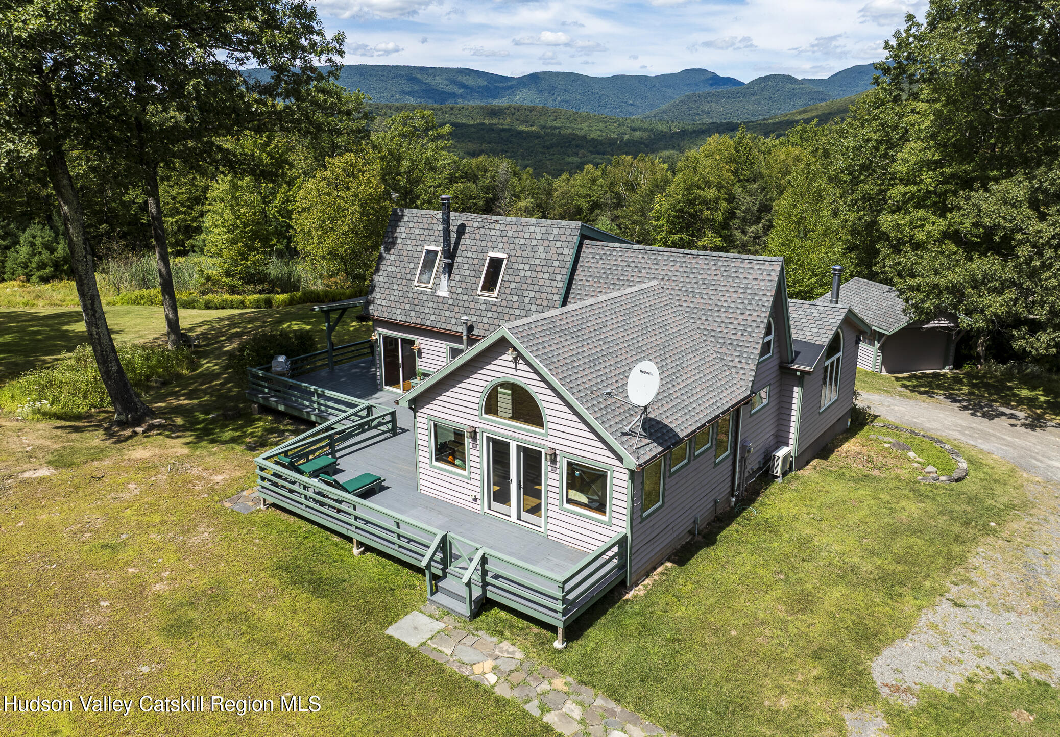 128 Newcut Road Woodstock, NY 12498 - Photo 45 of 51 an aerial view of a house with a big yard