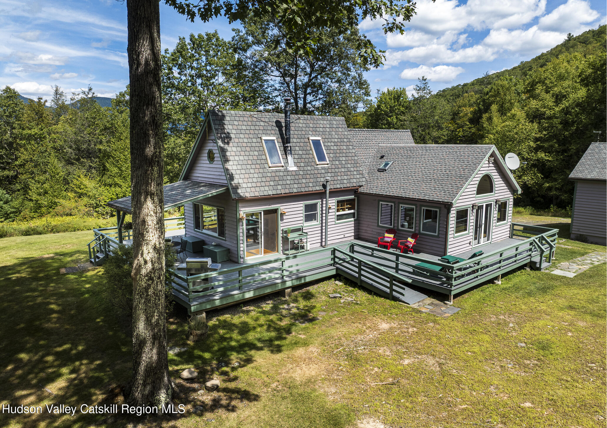 128 Newcut Road Woodstock, NY 12498 - Photo 48 of 51 a aerial view of a house with swimming pool and a yard