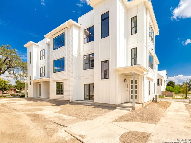 a view of a white building