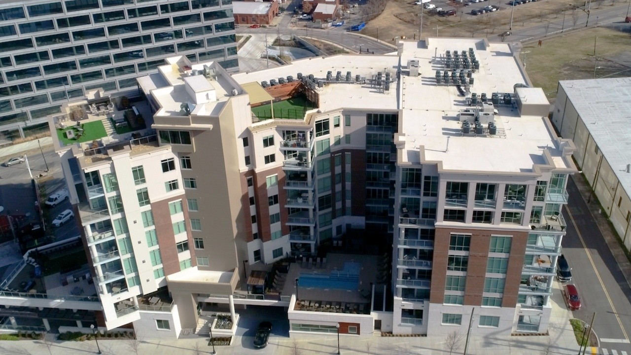 20 Rutledge Street, Unit 603 Nashville, TN 37210 - Photo 23 of 27 a view of a building with glass windows