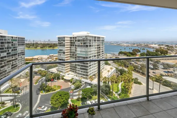 a view of balcony with city view