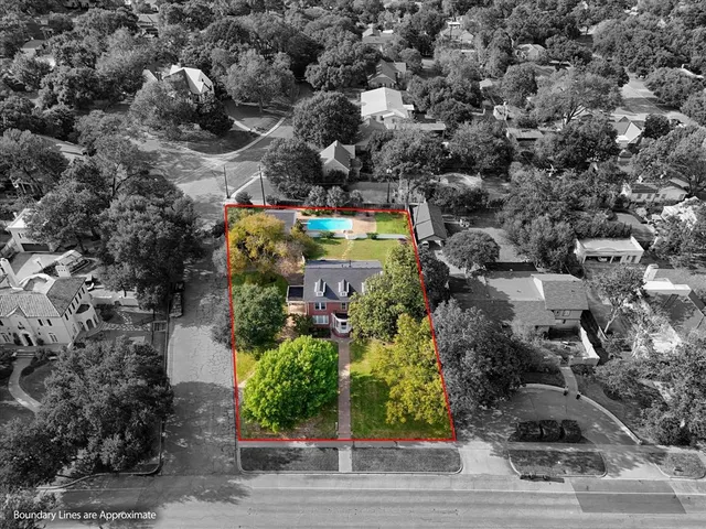 an aerial view of a house