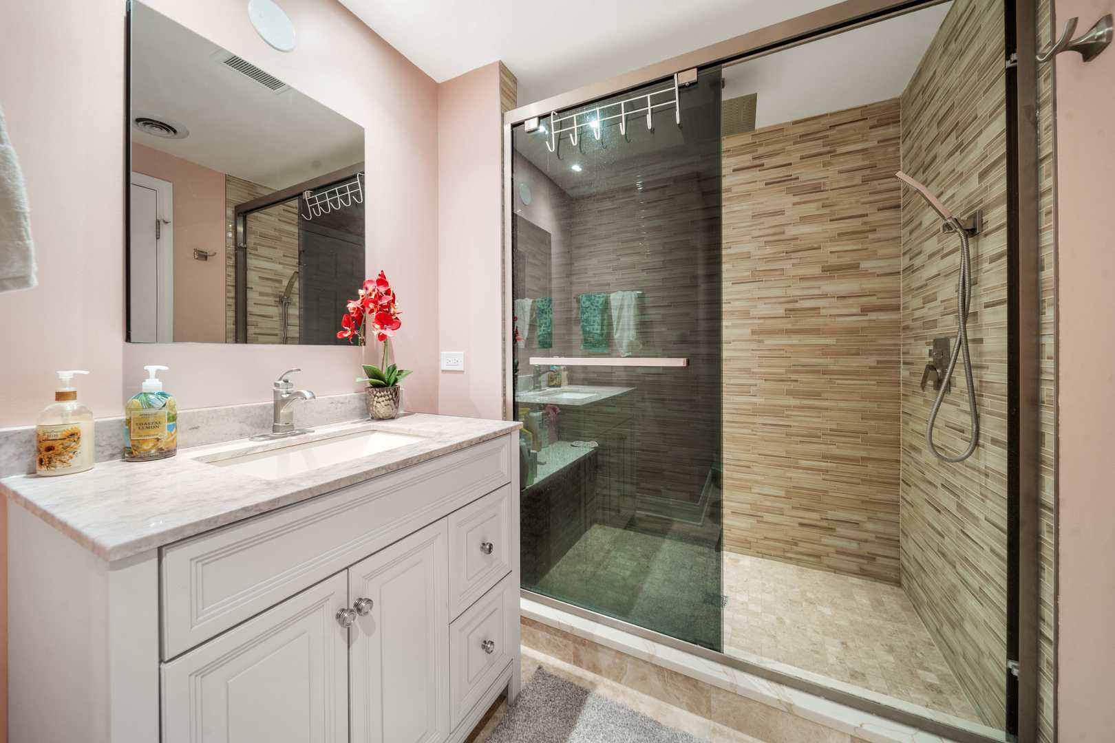 5N750 Medinah Road Medinah, IL 60157 - Photo 27 of 53 a bathroom with a granite countertop sink and a mirror