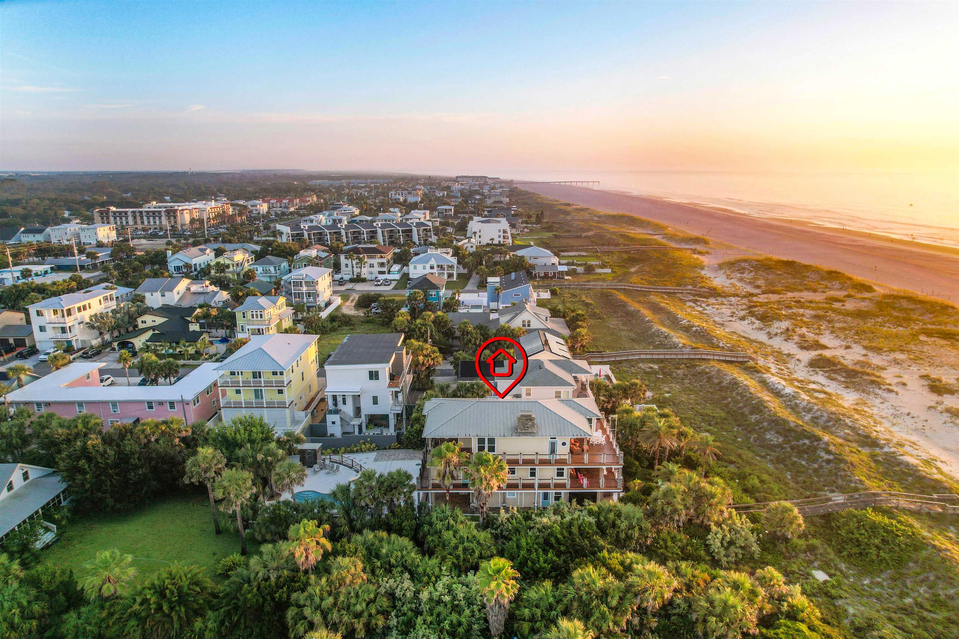 1 2nd Lane St. Augustine Beach, FL 32080 - Photo 6 of 81 an aerial view of residential houses with outdoor space and trees