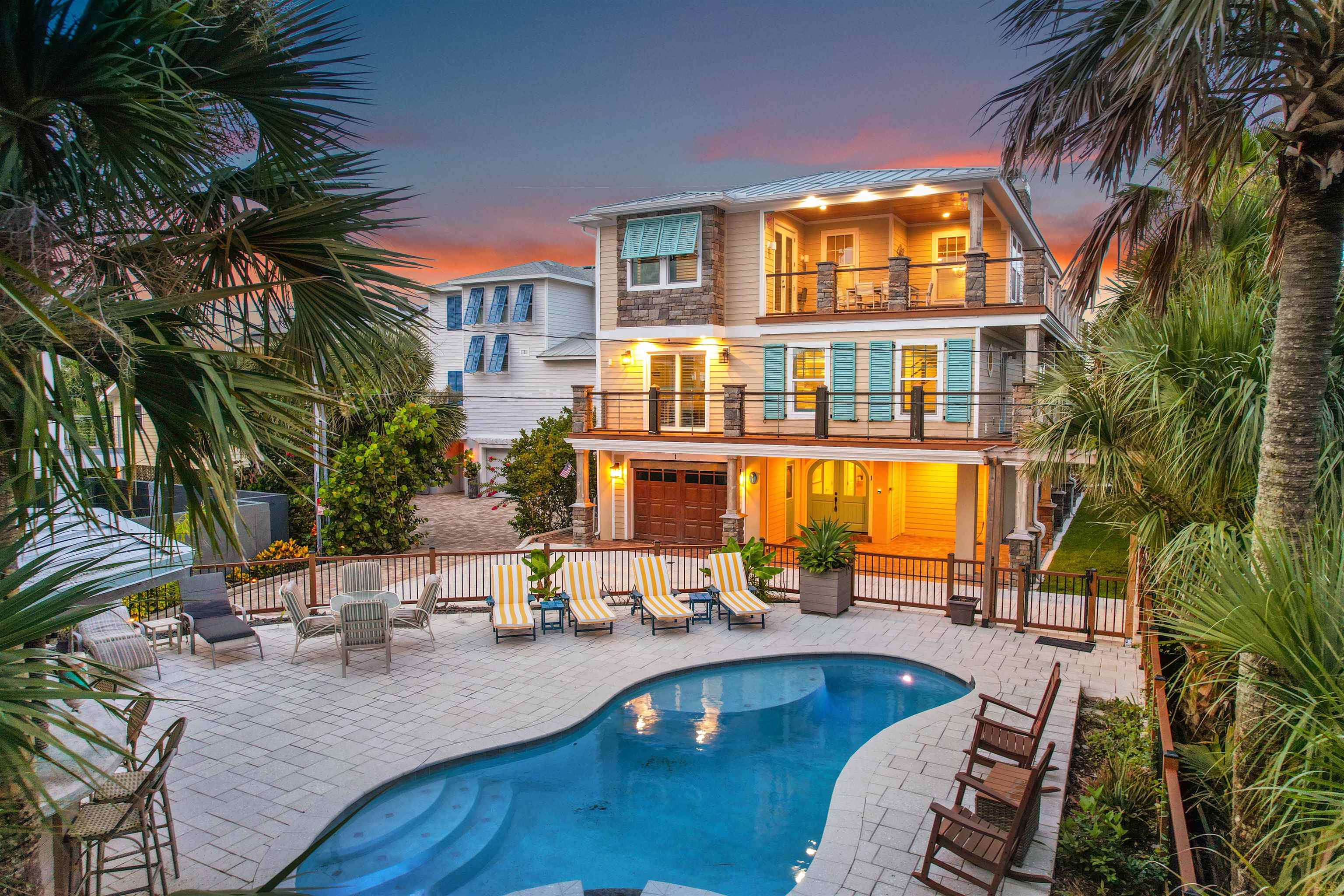 1 2nd Lane St. Augustine Beach, FL 32080 - Photo 73 of 81 a view of a house with swimming pool and sitting area