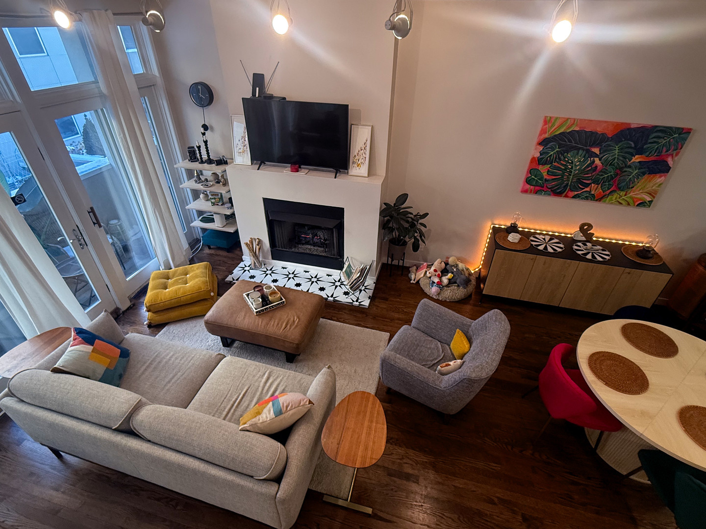 943 West Huron Street, Unit E Chicago, IL 60642 - Photo 14 of 22 a living room with furniture and a fireplace