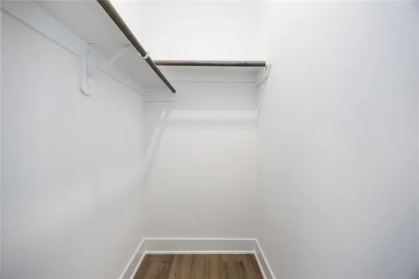 a view of small space with racks on the wall