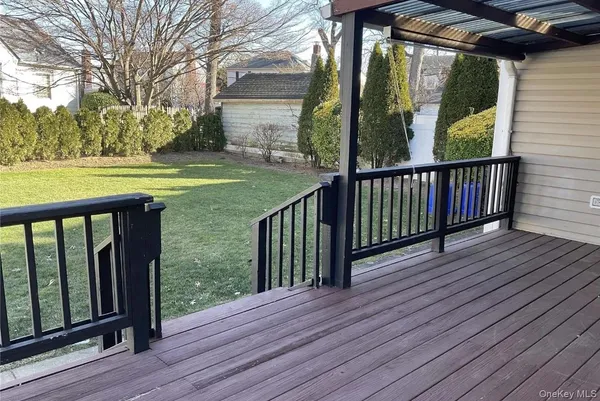 a view of a wooden deck