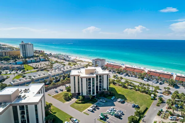 a view of a city with an ocean view