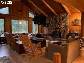 41 Northwoods Cougar, WA 98616 - Photo 14 of 33 a living room with fireplace furniture and a floor to ceiling window