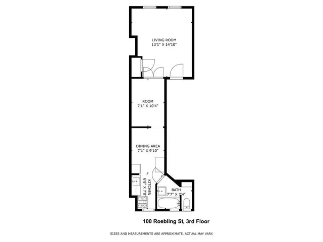 a picture of a bench in a white building