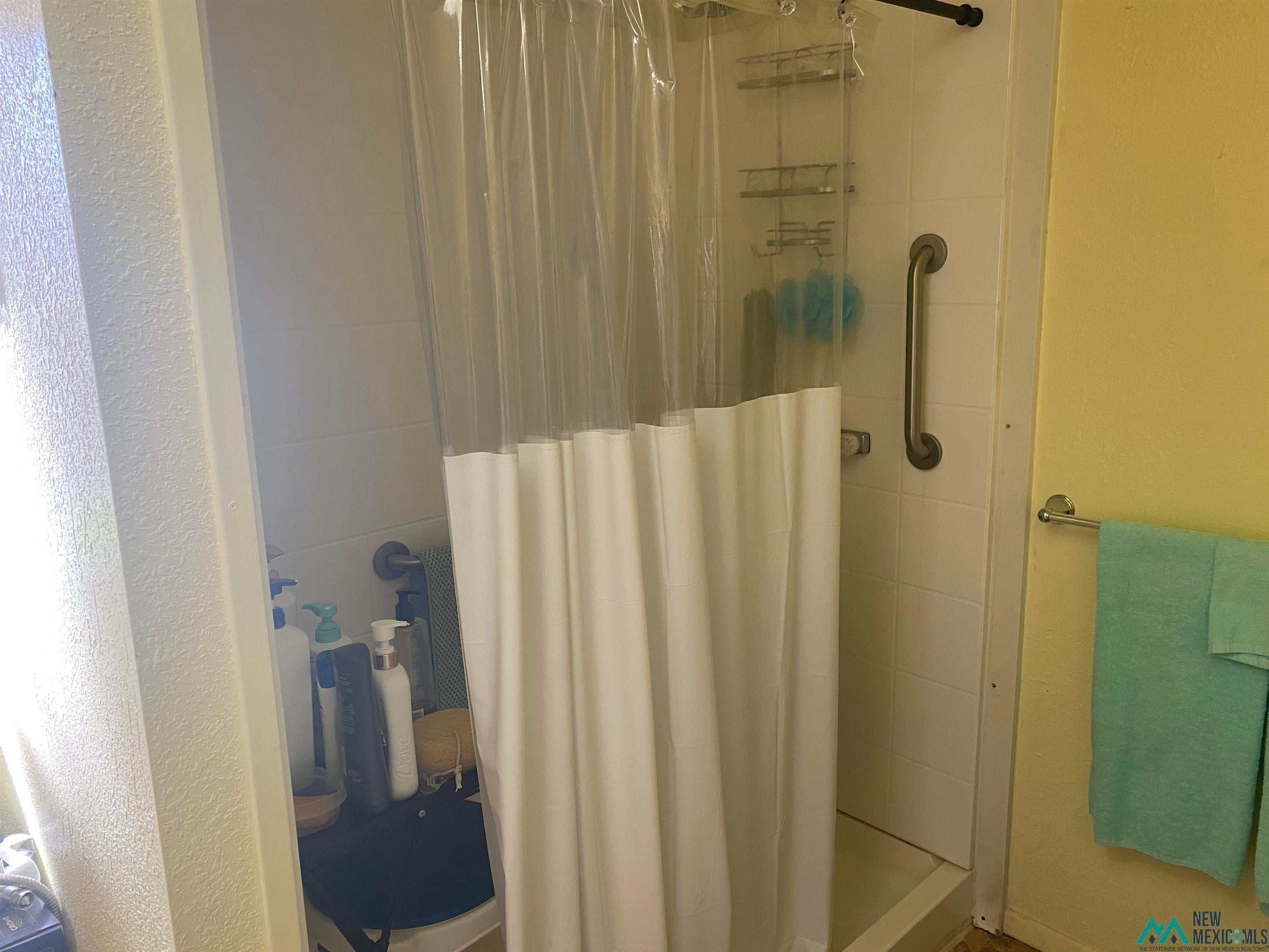 465 Irritabe Road Northeast Deming, NM 88030 - Photo 14 of 24 Bathroom featuring a stall shower and a textured wall