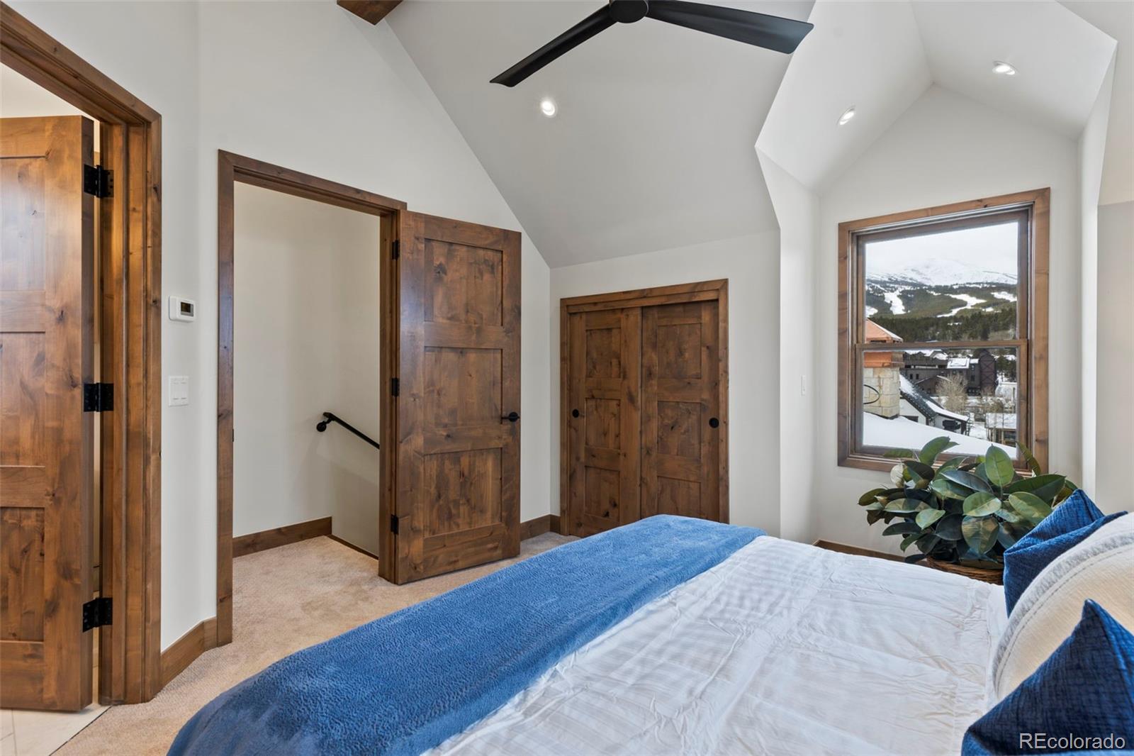 203 North Ridge Street, Unit B Breckenridge, CO 80424 - Photo 34 of 41 a bedroom with a bed and a potted plant