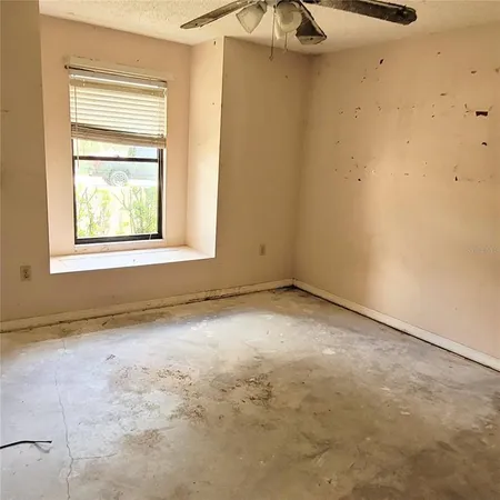 an empty room with a window